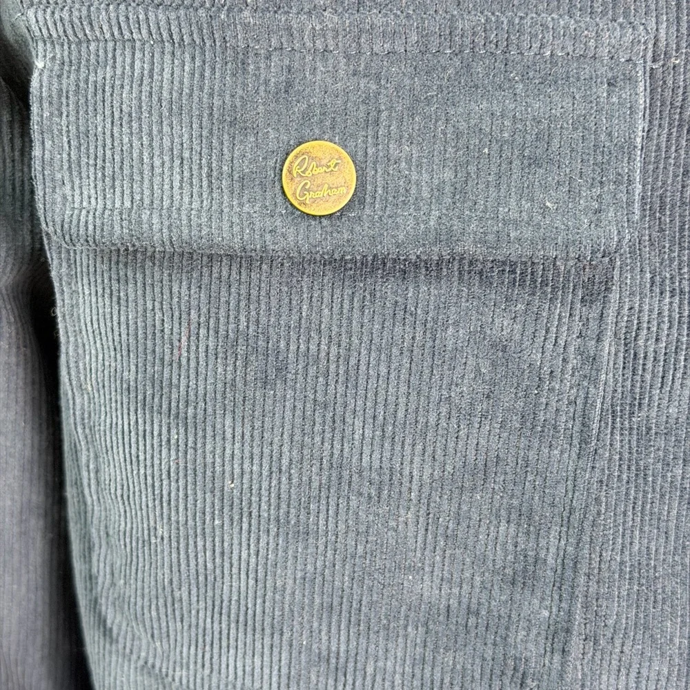 Robert Graham Men’s Size Medium Blue Snap Zipper Corduroy Ranch Jacket